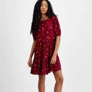 Tommy Jeans Women's Floral Print Tiered A-Line Dress M NWT